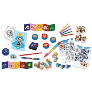 Paw Patrol Adventkalender Schreibwaren-Set: Sticker, Stifte, Stempel, Malvorlagen für Weihnachten.
