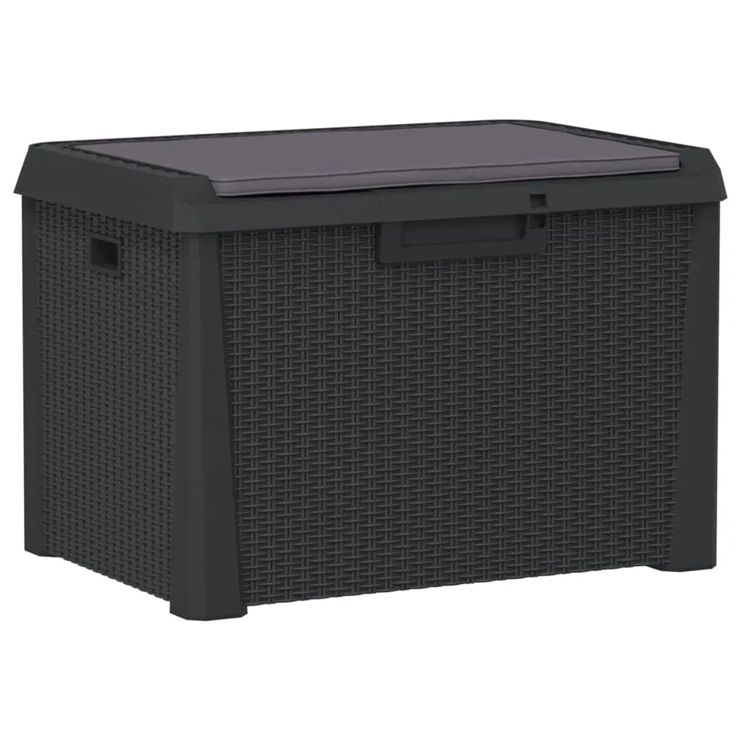 Furnicato Gartentruhe Mit Sitzkissen Anthrazit 125 L Pp