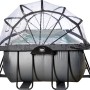 Exit Black Leather Pool 400x200 mit Abdeckung und Sandfilterpumpe.