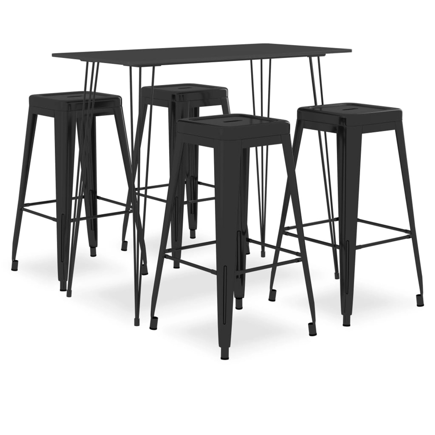 vidaXL 5-tlg. Bar-Set Schwarz Modell 9 günstig online kaufen