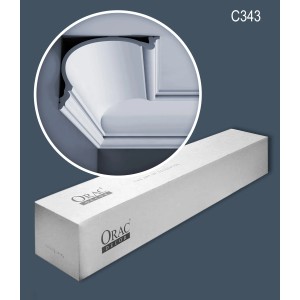 ORAC DECOR C343 LUXXUS Zierleisten Set, 5 Stuckleisten (10m), weiß, für Wand und Decke.