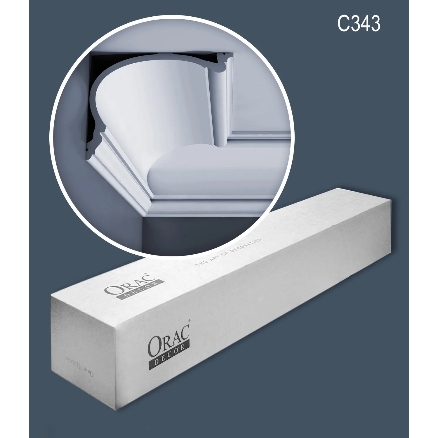ORAC DECOR C343 LUXXUS Zierleisten Set, 5 Stuckleisten (10m), weiß, für Wand und Decke.