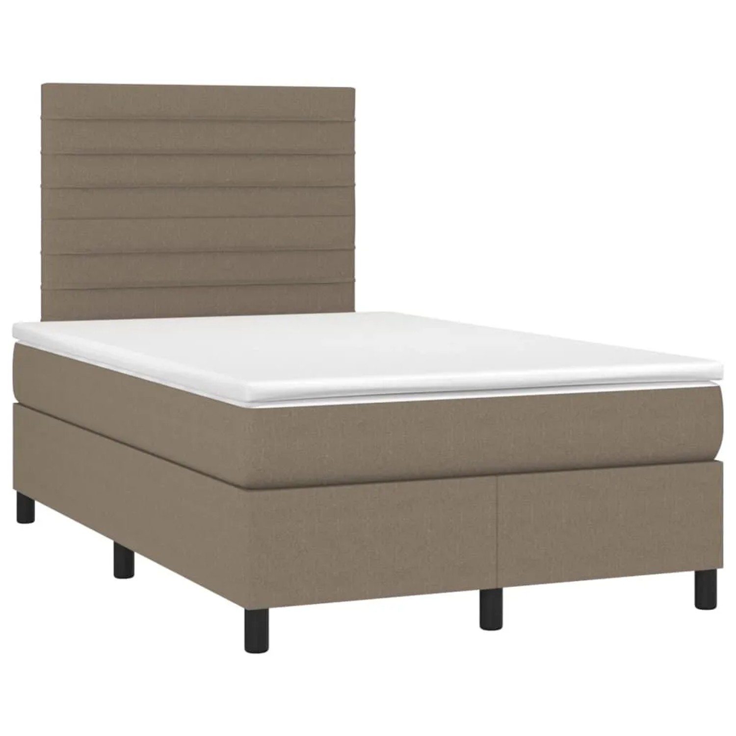 vidaXL Boxspringbett mit Matratze & LED Taupe 120x200 cm Stoff 3134945 günstig online kaufen