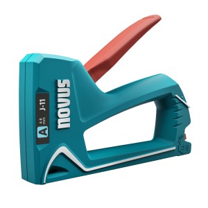Novus Handtacker J-11, blau/rot, für Feindrahtklammern Typ A (4-8 mm).