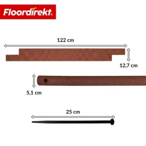 Floordirekt Gummi Randstein Rasenkante Beeteinfassung Fallschutzmatte 12,7 x 122 cm Rot