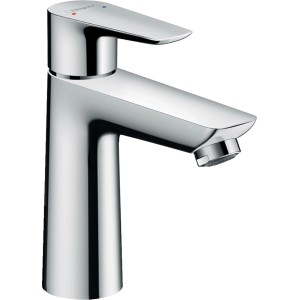 Chromfarbene Hansgrohe Talis E 110 Waschtischarmatur mit Zugstangen-Ablaufgarnitur.