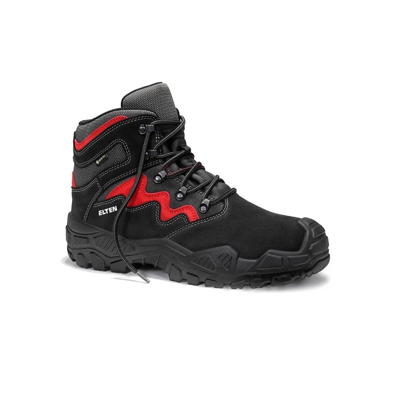 ELTEN Sicherheitsschnürstiefel MICK GTX BLACK RED Mid ESD S3S WR Größe 45