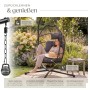 Tectake Hängesessel Ariane Mit Extra Dickem Sitz  und Kopfkissen Stabil  Bodenschonend und Faltbar  107 x 98 x 202 cm Dunkelgrau_4