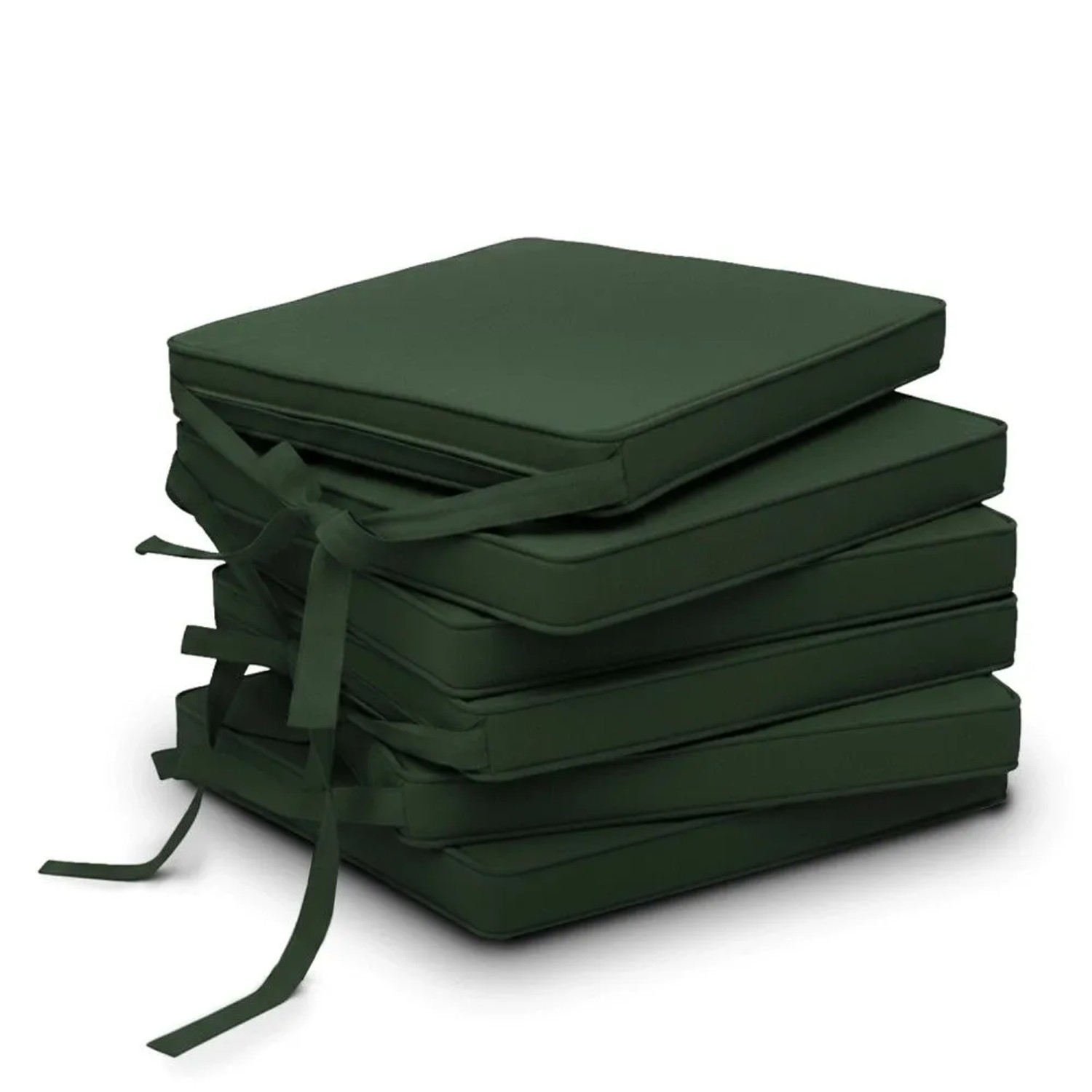 Beautissu 6er Set Loft SK Stuhlkissen Dunkelgrün 45x40x5cm