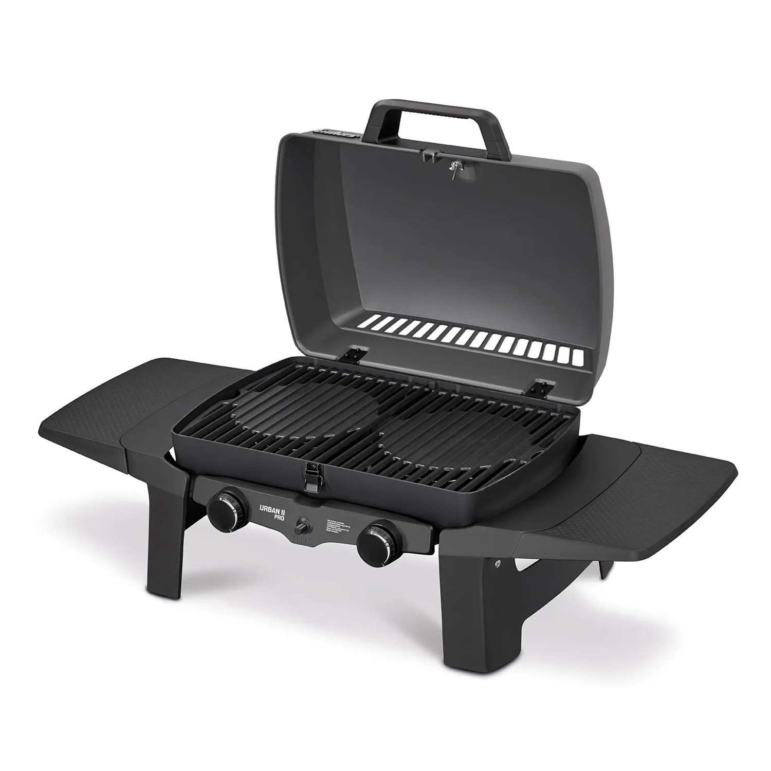 Enders Gasgrill Mobil Urban Pro II mit Alugussgehäuse und zwei Edelstahlbrennern.
