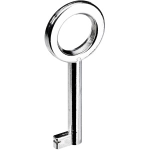 Hettich Nutbart-Schlüssel, glanz-vernickelt, für Möbelschlösser.