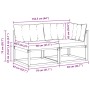 vidaXL Gartensofa Set aus Akazienholz mit Kissen, bestehend aus Mittel- und Eckteil.