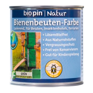Dose Biopin Bienenbeutenfarbe Grün 375ml für Holz, lösemittelfrei und ohne Konservierer.