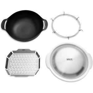 Weber Crafted Wok 5,7 l Set: Wok, Dünsteinsatz, Deckel und Ring für Crafted Rahmen.