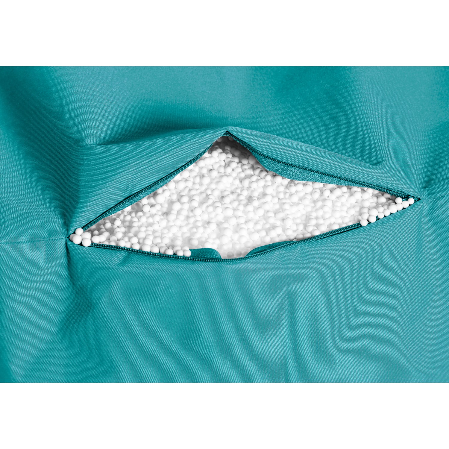 Sitting Point Hocker Scuba Petrol, Füllung mit EPS-Perlen sichtbar.