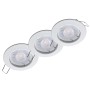 3er Set weiße LED Einbaustrahler Sedan, dimmbar, warmweißes Licht für Deckenmontage.