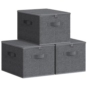 Songmics Aufbewahrungsbox-Set Rylan 40 x 30 x 25 cm Grau 3-teilig