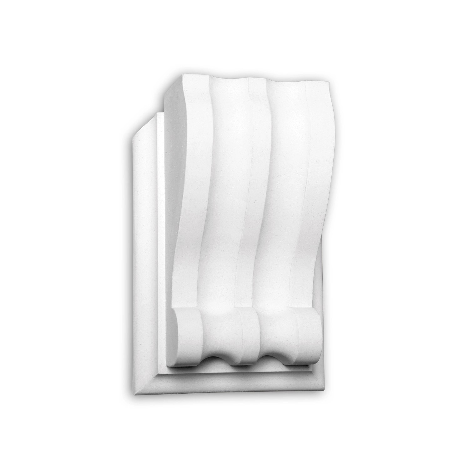 PROFHOME 408301 Modillon Fassadenstuck Zierelement Fassaden Element 8,6 cm x 5,4 cm x 12,7 cm Weiß