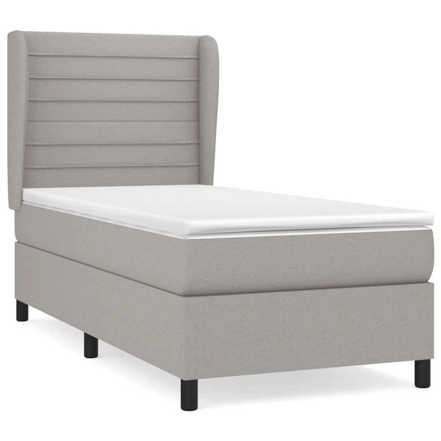 vidaXL Boxspringbett mit Matratze Hellgrau 90x190 cm Stoff1377597 günstig online kaufen
