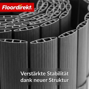 Floordirekt PVC Sichtschutzzaun UV-Beständig Verstärkt Gartenzaun 150 x 300 cm Grau