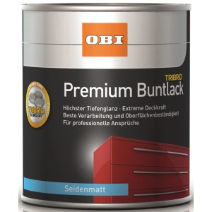 OBI Premium Buntlack Reinweiß seidenmatt, Dose. Farbe für Holz, Metall & PVC.