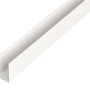 Weißes U-Profil aus Kunststoff, 10x12x1000 mm, ideal für Schutz und Stütze.