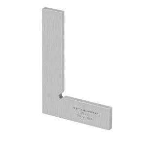 STAHLWERK Flachwinkel 90° aus Edelstahl, 100x70mm, DIN 875/1 für präzise Winkelprüfung.