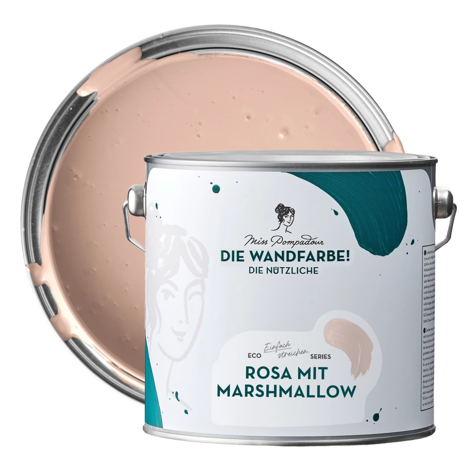 Thumbnail - MissPompadour Abwaschbare Wandfarbe Rosa mit Marshmallow 2,5L Hochdeckend Scheuerbeständig
