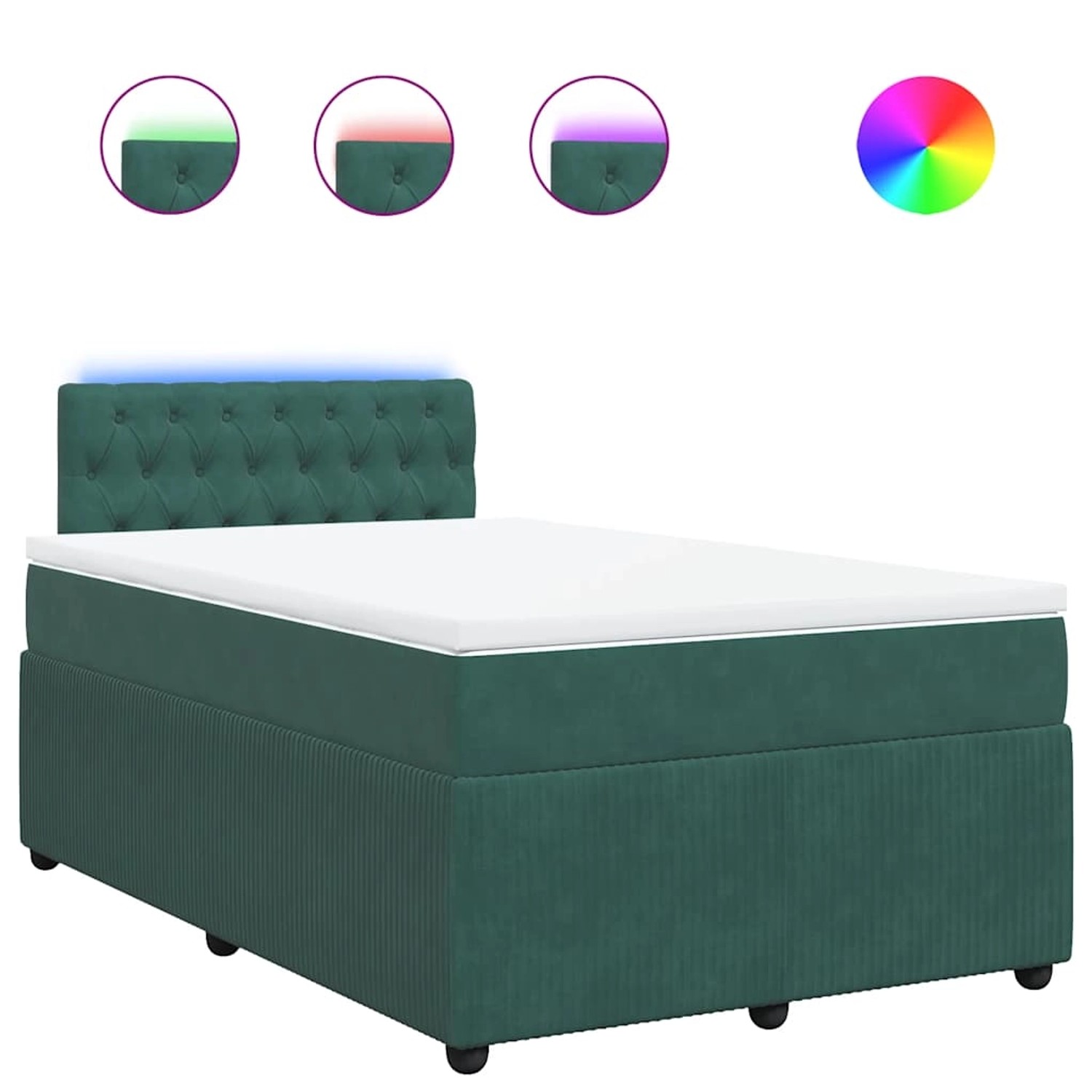 vidaXL Boxspringbett mit Matratze Dunkelgrün 120x190 cm Samt 3289995 günstig online kaufen