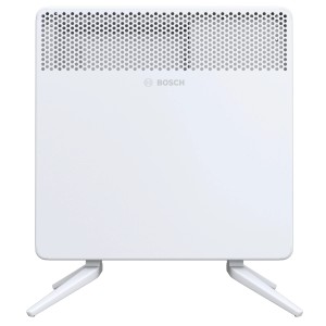 Weisse Bosch Konvektor Heizung HC 4000 mit Standfüßen HC-SC für flexible Bodenaufstellung.