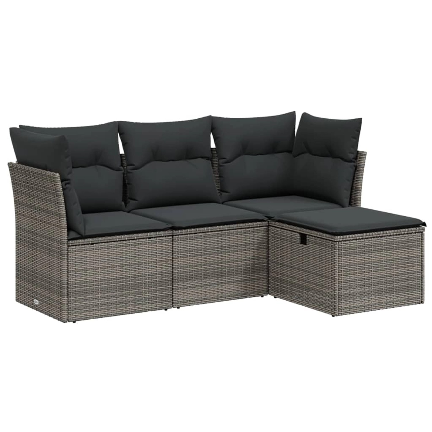 vidaXL 4-Tlg Garten-Sofagarnitur mit Kissen Grau Poly Rattan 3263116 günstig online kaufen