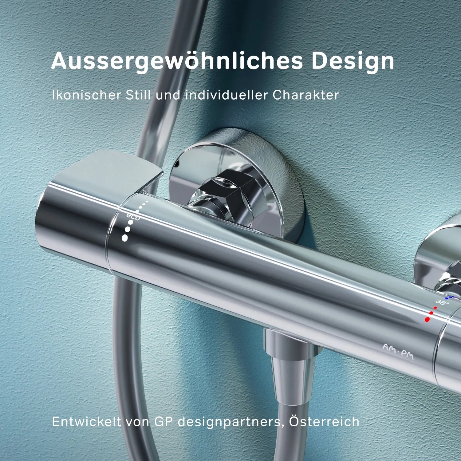 AM.PM X-Joy Thermostat-Duscharmatur aus Chrom, Aufputz-Mischbatterie für Dusche.