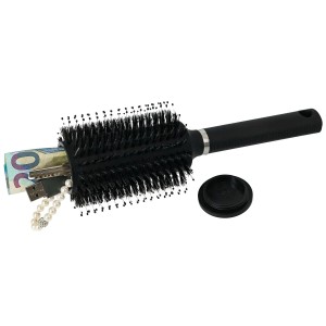 HMF 1726002 Geldversteck Zuhause Reise Haarbürste Geheimversteck im Bürstenkopf 24 x 8 x 8 cm Schwarz