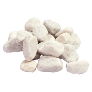 Weißer Marmorkies Carrara, 20-40 mm, ideal für die Gartengestaltung und als Ziersplitt.