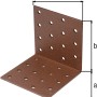 Alberts Duravis Lochplattenwinkel, rostbraun, 80x80x80 mm, zur Verbindung von Bauteilen.