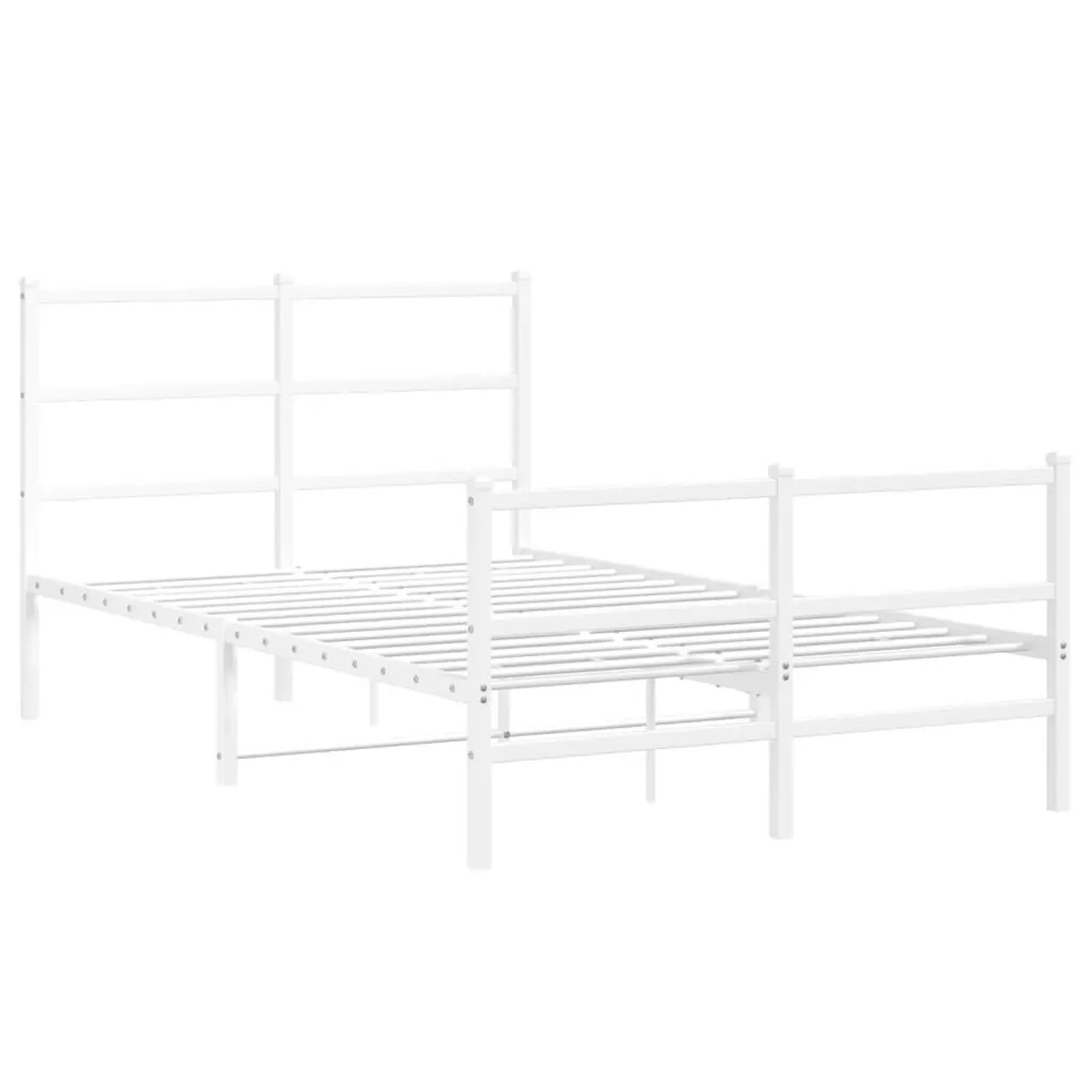 vidaXL Bettgestell mit Kopfteil und Fußteil Metall Weiß 120x190 cm 355429 günstig online kaufen