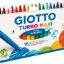 Giotto Turbo Maxi Fasermaler, 18 Stifte in verschiedenen Farben mit dicker Spitze.