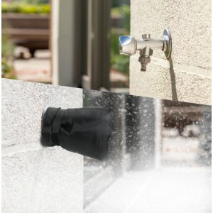 Westfalia Thermoschutz für Gartenwasserhahn, schwarz, schützt vor Frost und Witterung.