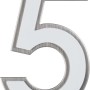 Nachtleuchtende Hausnummer Nr. 5 von Alpertec aus Edelstahl.