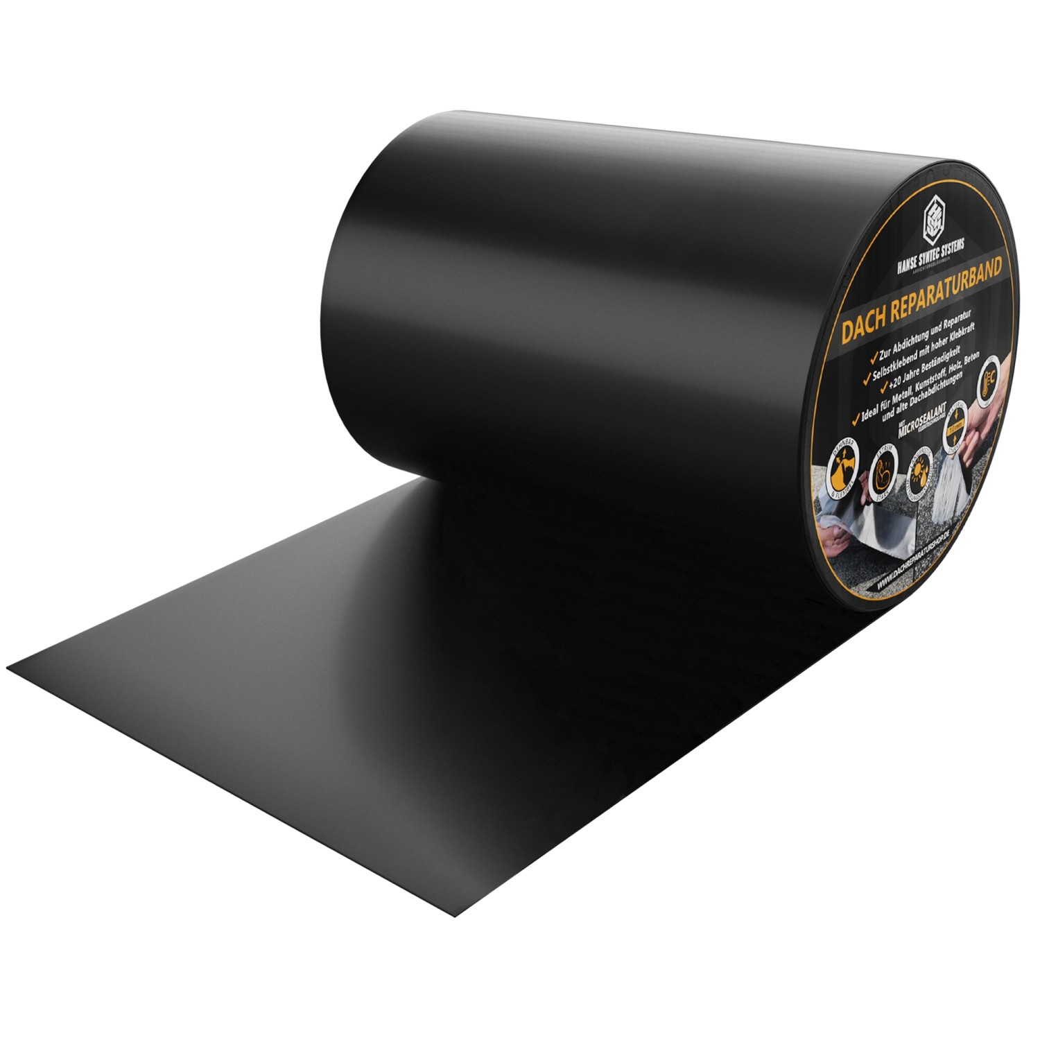 HSS Dach Reparaturband Schwarz 15 cm x 2,5 m