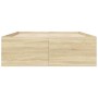 Bettgestell in Sonoma-Eiche Optik, 135x190 cm, aus Holzwerkstoff, mit sichtbaren Latten. Modernes Design.