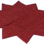 3 rote Mulchscheiben in Sternform, Ø 45 cm, aus Kokosfaser, für Winterschutz und Unkrautunterdrückung.