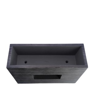 Anthrazitfarbener Pflanzwerk Pflanzkübel Vista Premium Groove, 75 cm, frostbeständig.