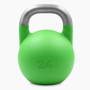 Grüne Suprfit Pro Competition Kettlebell 24 kg mit silbernem Edelstahlgriff für Sport & Fitness Training.