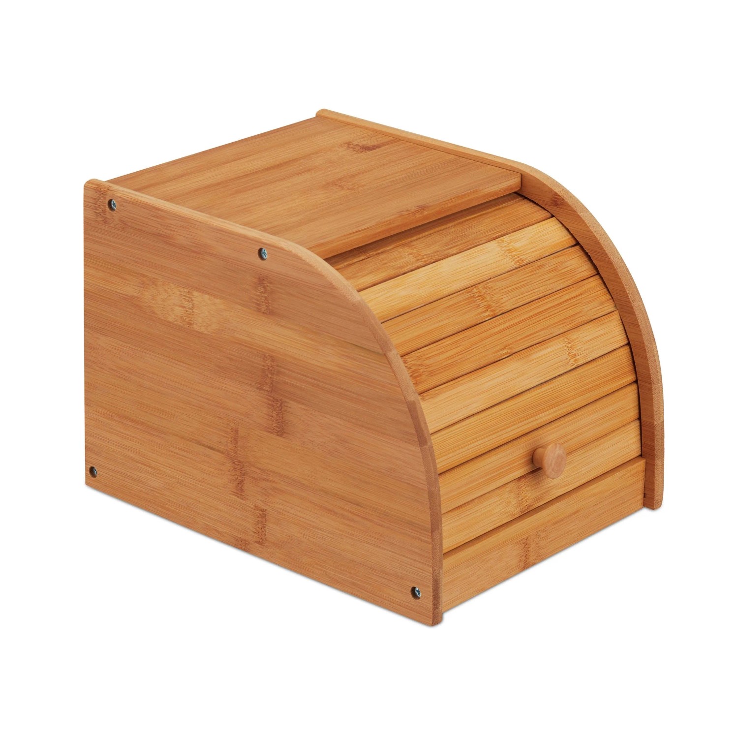Relaxdays Brotkasten Bambus Natur Rolldeckel 18,2 cm x 20,2 cm x 27 cm 1,1 kg