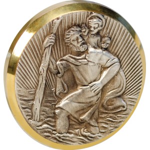 Cartrend Christophorus Plakette, Schutzpatron für sichere Fahrt, Ø 5,5 cm.