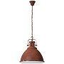 Rostfarbene Brilliant Pendelleuchte Jesper, Ø 47 cm, im Industrie-Stil für Wohnräume.