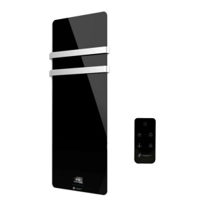 Sannover Elektrischer Glas-Wandhandtuchtrockner Omiros 850W Schwarz