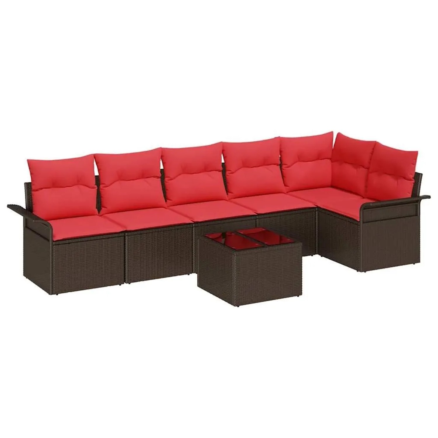 vidaXL Gartensofa-set mit Speicher 7 Stk Braun Poly-Rattan 3354063