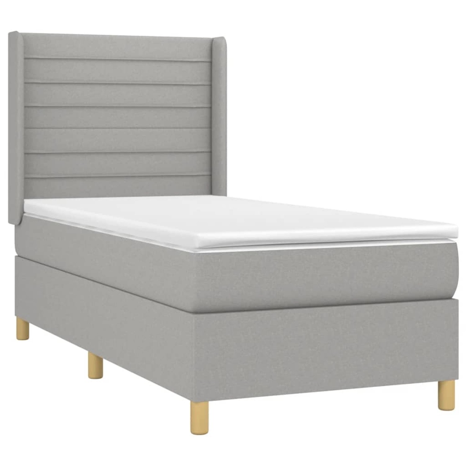 vidaXL Boxspringbett mit Matratze & LED Hellgrau 80x200 cm Stoff 3138909 günstig online kaufen